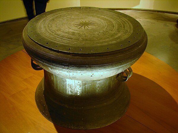 Dong Son drum displayed in Musee Guimet