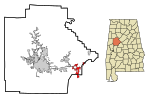 Tuscaloosa County Alabama Incorporated and Unincorporated areas Vance Highlighted.svg