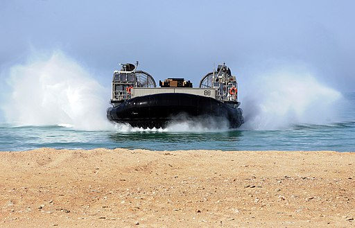 US Navy 110628-N-KA046-050 A landing craft air cushion (LCAC) assigned to Assault Craft Unit (ACU) 4, embarked aboard the multipurpose amphibious a