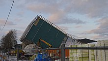 The Urheilupuisto metro station under construction in February 2016.