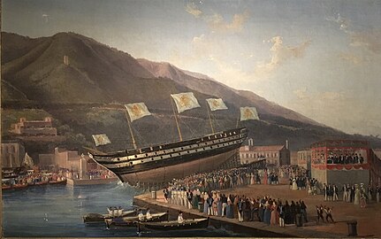 Launching of the Vesuvio in Castellammare di Stabia