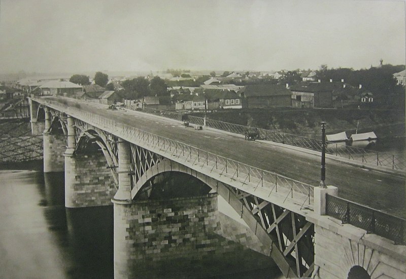 File:Viciebsk, Dźvinski most. Віцебск, Дзьвінскі мост (S. Jurkoŭski, 1867).jpg