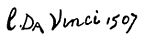 Leonardo da Vinci, podpis