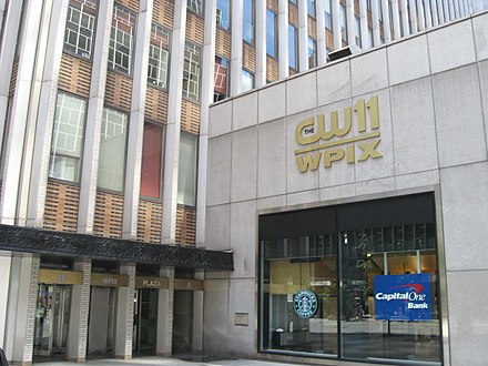 WPIX Plaza at the Daily News Building on the southwest corner of 2nd Avenue and 42nd Street