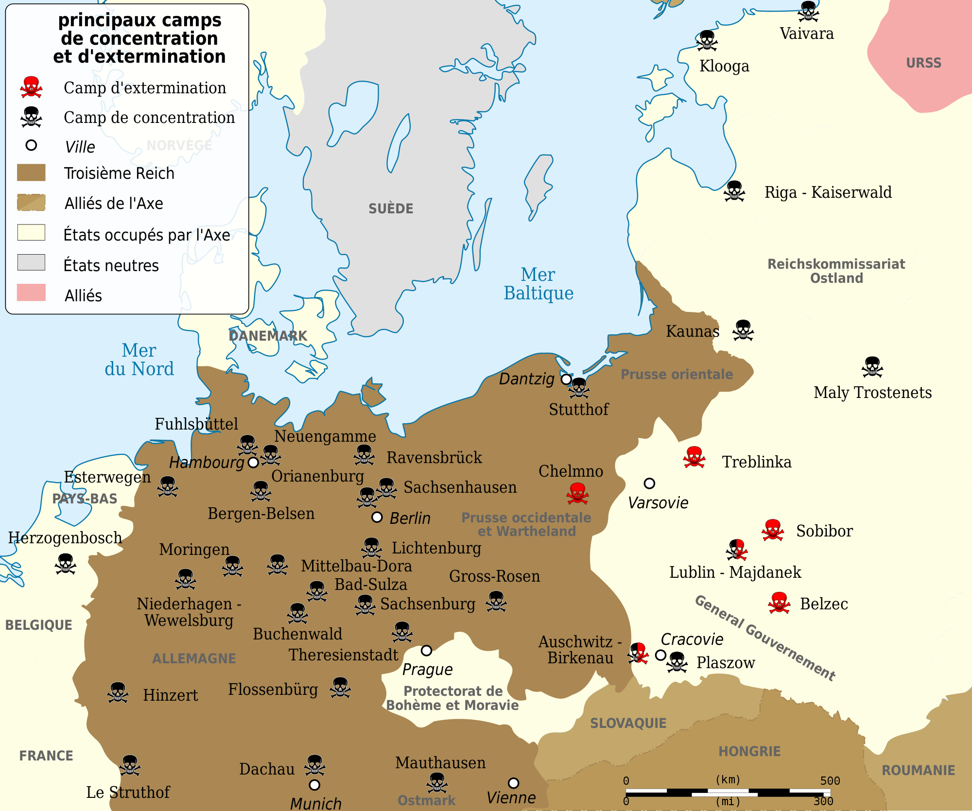 buchenwald mapa File:WW2 Holocaust Europe N E map fr.svg   Wikimedia Commons buchenwald mapa