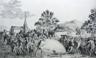 הכדור הפורח שבנו ז'אק שארל והאחים רובר, הותקף על ידי תושבים אחוזי בהלה בכפר גונס ב-27 באוגוסט 1783.