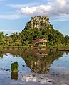 * Nomination Water reflection of a karst mountain, a wooden hut, and a green rice sheaf in a paddy field, a sunny day with blue sky during the monsoon, in the countryside of Vang Vieng, Vientiane Province, Laos. --Basile Morin 06:31, 23 August 2020 (UTC) * Promotion  Support Good quality -- Johann Jaritz 06:55, 23 August 2020 (UTC)