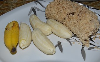 Wheat puttu with bananas