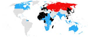 The state of the Allies and Axis powers in December 1940, showing great Axis expansion in Europe and Northern Africa Ww2 allied axis 1940 dec.png