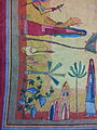 דימויי נשים, כדים, דקל, רימון ושיבולים בסגנון קדום בשטיח המרכזי