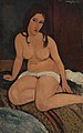 Zittend naakt (1917) van Amedeo Modigliani