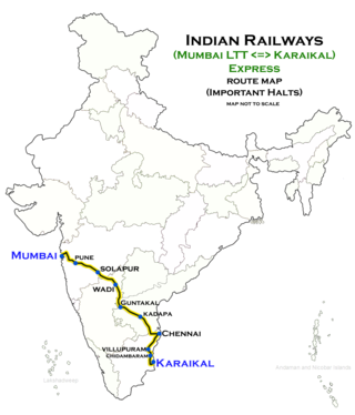 <span class="mw-page-title-main">Lokmanya Tilak Terminus–Karaikal Weekly Express</span>