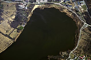 Вид с воздуха на озеро Харку