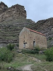 The Datuna Church dating from c. 1000, the only standing medieval church in Dagestan. Dagestan, Datunskii khram, Shamil'skii raion.jpg