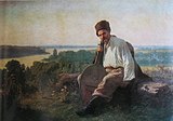 Taras Schewtschenko mit einer Kobsa am Dnepr; Konstantin Trutowski, 1874