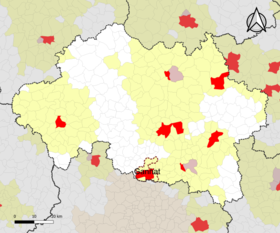 Lokalizacja obszaru atrakcji Gannat w departamencie Allier.