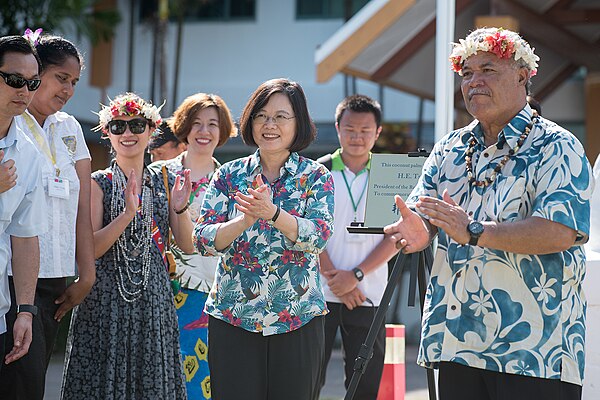 Sopoaga meets with Taiwanese President Tsai Ing-wen in 2017