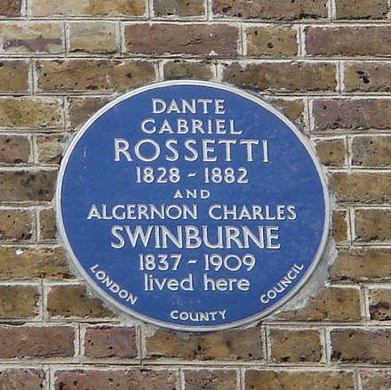 Blue plaque at 16 Cheyne Walk