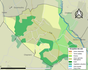 Kolorowa mapa przedstawiająca zagospodarowanie terenu.