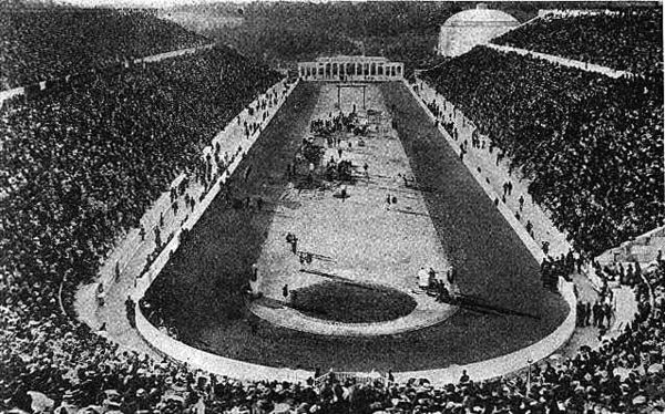 Panoramic view of the Panathenaic Stadium (1906).