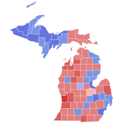 1976 US-Senatswahl in Michigan Ergebniskarte von county.svg