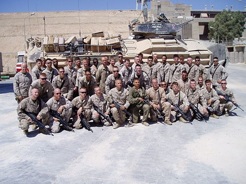Platoon of marines from the United States Marine Corps.