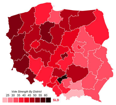 2001 Polish parliamentary election - Vote Strength.svg