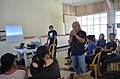 Totoy Baldesco asks a question at the 2014 Waray Wikipedia Edit-a-thon in Calbayog City