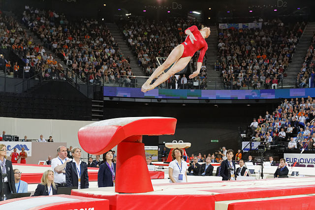 Image: 2015 European Artistic Gymnastics Championships   Vault   Ksenia Afanasyeva 08