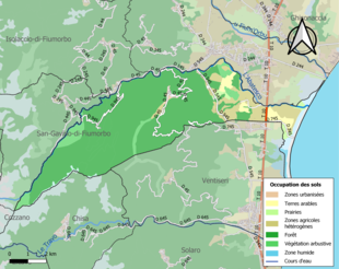 Mappa a colori che mostra l'uso del suolo.