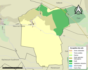 Mapa de colores que muestra el uso de la tierra.