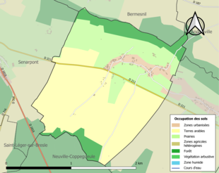 Kolorowa mapa przedstawiająca użytkowanie gruntów.