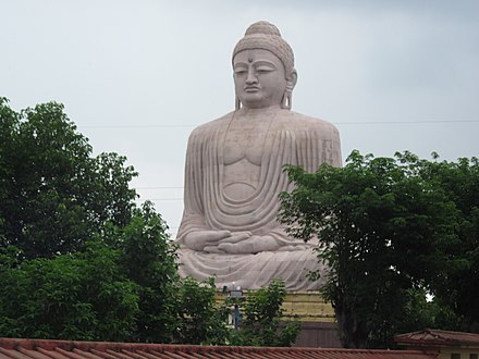 The colossal 80-foot Buddha Statue in Bodh Gaya