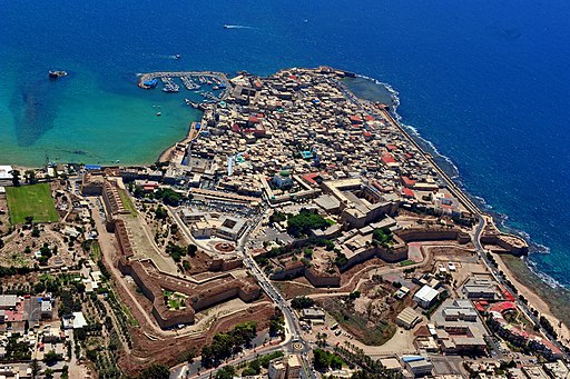 Luftbild der Altstadt von Akkon (UNESCO-Welterbe in Israel). AKKO AERIAL