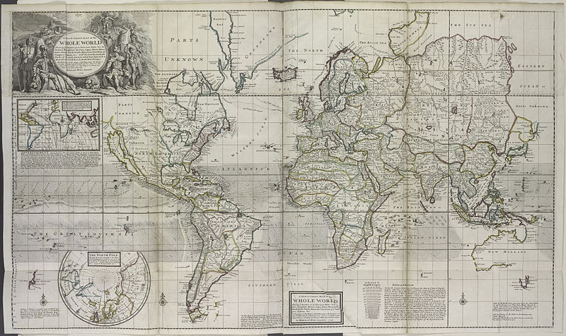 File:A new and correct map of the whole world, shewing ye situation of its principal parts. ... according to the newest and most exact observations - by Herman Moll, geographer, 1719. NYPL1630430.jpg