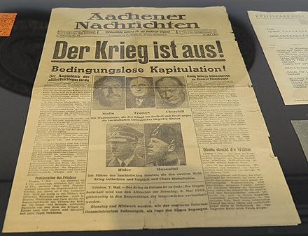 Ausgabe der Aachener Nachrichten vom 8. Mai 1945
