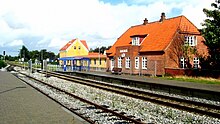 Bahnhof von Aalbæk an der Bahnstrecke Frederikshavn–Skagen
