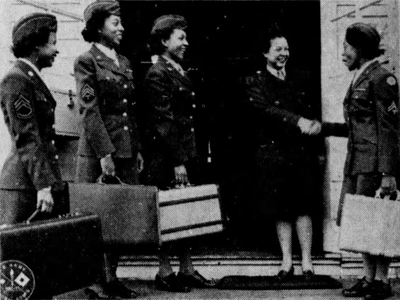 File:African-American WACS from the Engineering Section at Fort Lewis, Washington in the Portland Inquirer of October 19, 1945, Page 5.jpg