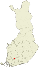 Location o Akaa in Finland