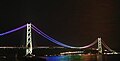 Мостът Акаши Кайкьо през нощта