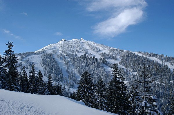 Mount Ashland, the highest point of the Siskiyou Mountains