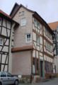 English: Half-timbered building (door) in Alsfeld Schaufussgasse 11 / Hesse / Germany This is a picture of the Hessian Kulturdenkmal (cultural monument) with the ID 13355 (Wikidata)