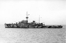 Amiral Murgescu of the Romanian Navy, a successful World War II minelayer that was also employed as a destroyer escort Amiral Murgescu (side).jpg