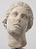 Cabeza de Afrodita de Knidos.  Museo Palatino, Roma