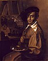 18. Giuseppe Molteni, Ritratto del pittore Giovanni Migliara seduto davanti al suo cavalletto, 1829