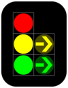 Australian traffic signal standard with right turn green and yellow.png