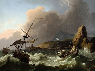 Ludolf Backhuysen, Une tempête en mer (1702)