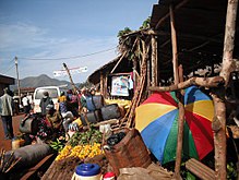 Market day on the carrefour (highway) of Bangou