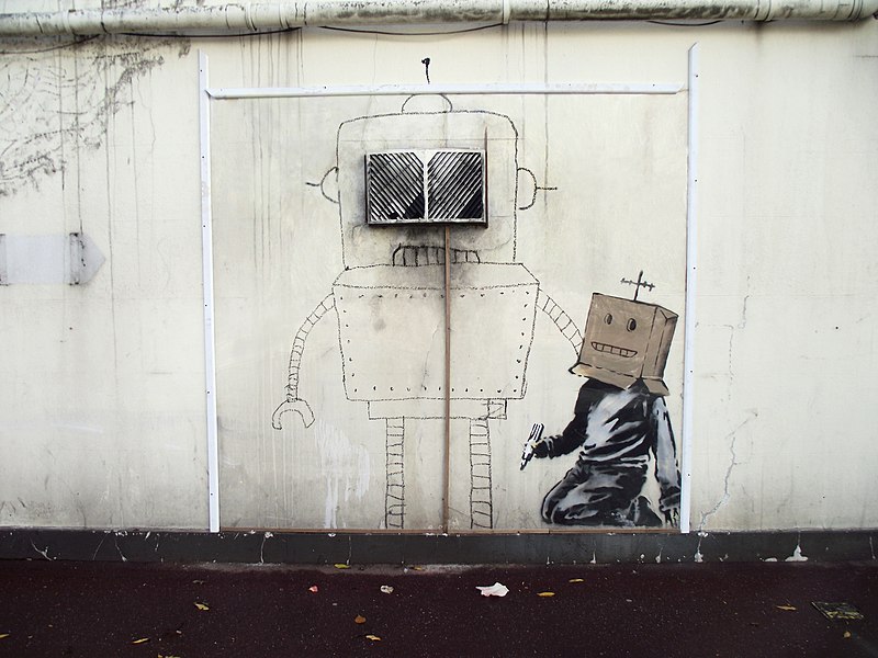 File:Banksy Torquay robot.JPG