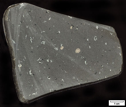 Sample of basalt (an extrusive igneous rock), found in Massachusetts